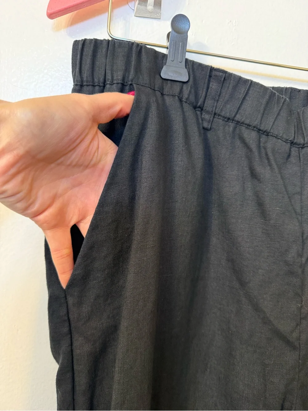 Quince Black Wide-Leg High-Waist Pants European 100% Linen